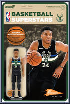 Giannis Antetokkounmpo (Black Statement) (Bucks) from Basketball Superstars - Basic Series manufactured by Super7 [Front]