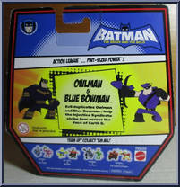 Owlman & Blue Bowman from Batman Brave & The Bold - Action League manufactured by Mattel [Back]