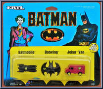 Batmobile / Batwing / Joker Van from Batman - Micro manufactured by ERTL [Front]