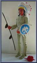 Chief Cherokee (Cream, Red Acc) from Best of the West - Int'l UK Variations manufactured by Marx [Loose]