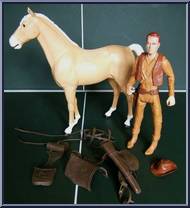 Johnny West & Thunderbolt (Palomino) (No Rivets) from Best of the West - Johnny West - Combos manufactured by Marx [Loose]