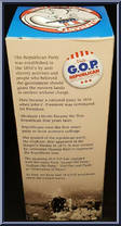 Elephant (Republican Party) from Bosley Bobbers - Basic Series manufactured by O.D.M. [Back]
