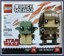 Yoda #71 / Luke Skywalker #70 from BrickHeadz - Star Wars manufactured by Lego [Front]
