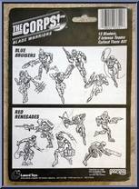 Blue Bruiser #1 from Corps! - Blade Warriors manufactured by Lanard Toys [Back]