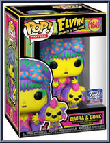 Elvira & Gonk (Blacklight) from Elvira Mistress of the Dark - Pop! Vinyl Figures manufactured by Funko [Front]