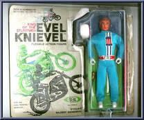 Evel Knievel (Blue Suit, Helmet A) from Evel Knievel - Basic Series manufactured by Ideal [Front]