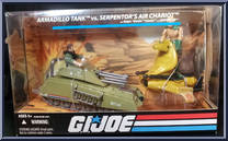 Armadillo Tank vs Serpentor's Air Chariot from G.I. Joe - 25th Anniversary - Vehicle Sets manufactured by Hasbro [Front]