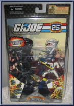 Snake Eyes (Battle Damage) / Storm Shadow (Cloak / Compound Bow) from G.I. Joe - 25th Anniversary - Comic 2-Packs - Wave  3 manufactured by Hasbro [Front]