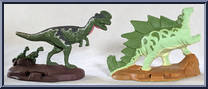 Dilophosaurus & Stegosaurus from Jurassic Park - Die-Cast Metal Dinosaurs manufactured by Kenner [Loose]