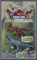 Velociraptor / Tyrannosaurus from Jurassic Park Dinosaurs (2004) - Dinosaur Packs manufactured by Hasbro [Front]