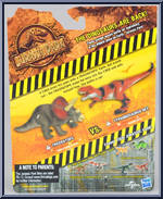 Triceratops vs. Tyrannosaurus Rex from Jurassic Park - Toys R Us - Dino Battlers manufactured by Hasbro [Back]