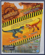 Velociraptor vs. Tyrannosaurus Rex from Jurassic Park - Toys R Us - Dino Battlers manufactured by Hasbro [Back]