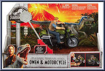 Owen & Motorcycle from Jurassic World 2 - Rip-Run manufactured by Mattel [Front]