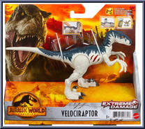 Velociraptor from Jurassic World - Dominion - Extreme Damage manufactured by Mattel [Front]