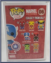 Captain America (Metallic / Masked) from Marvel - Marvel Universe Pop! manufactured by Funko [Back]