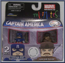 Golden Age Captain America / Dum Dum Dugan from Marvel Minimates - Toys R Us 2-Packs - Captain America: The First Avenger - Series 1 manufactured by Diamond Select [Front]