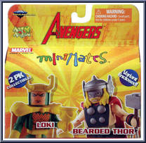 Loki / Thor (Bearded) from Marvel Minimates - Wave 16 - Avengers manufactured by Diamond Select [Front]