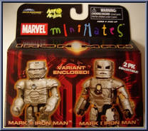 Mark II Iron Man / Mark I Iron Man from Marvel Minimates - Wave 21 - Iron Man manufactured by Diamond Select [Front]