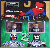 Cosmic Spider-Man / Transformation Venom from Marvel Minimates - Toys R Us 2-Packs - Wave  1 manufactured by Diamond Select [Front]