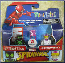 Stealth Suit Spider-Man / Screwball from Marvel Minimates - Walgreens - Wave  8 manufactured by Diamond Select [Front]