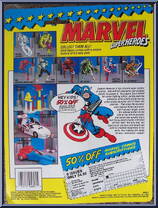Captain America (Shield Launcher) from Marvel - Super Heroes - Series 1 manufactured by Toy Biz [Back]