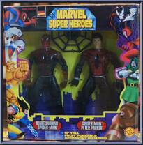 Spider-Man (Night Shadow) / Spider-Man (Peter Parker) from Marvel - Super Heroes - 10" 2-Packs manufactured by Toy Biz [Front]