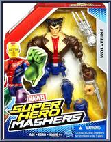 Wolverine (Brown Costume) from Marvel Super Hero Mashers - Basic Series manufactured by Hasbro [Front]
