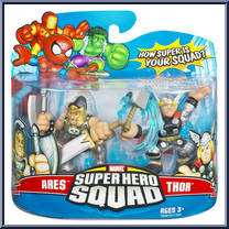 Ares & Thor from Marvel Super Hero Squad - Series  9 manufactured by Hasbro [Front]