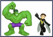 Hulk & Wasp from Marvel Super Hero Squad - Series  2 manufactured by Hasbro [Loose]