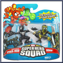 Spider-Man (Black Costume) & Ronin from Marvel Super Hero Squad - Series 11 manufactured by Hasbro [Front]