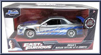 Brian's Nissan Skyline GT-R (BNR34) from Nano Hollywood Rides - Fast & Furious manufactured by Jada Toys [Front]