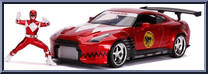 Red Ranger & 2009 Nissan GT-R (R35) from Nano Hollywood Rides - Power Rangers manufactured by Jada Toys [Loose]