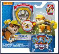 Rubble (Jackhammer) from Paw Patrol - Action Pack Pup & Badge manufactured by Spinmaster [Front]