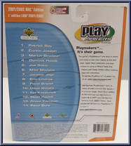 Ilya Kovalchuck from Play Makers - NHL - 2001 / 2002 manufactured by Upper Deck [Back]