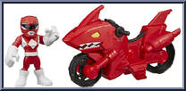 Red Ranger & Shark Cycle from Power Rangers - Cycles manufactured by Playskool [Loose]