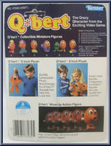 Q*bert is terrifiQ on he sQateboard from Q*bert - Basic Series manufactured by Kenner [Back]