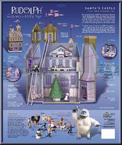 Santa's Castle (Closed Box) (Foreman, Mrs Claus, Girl Elf) from Rudolph - PVC Boxed Sets manufactured by Memory Lane [Back]