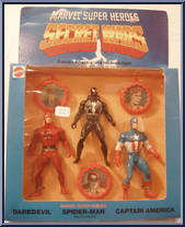 Black Spidey / Daredevil / Captain America from Secret Wars - 3-Packs manufactured by Mattel [Front]