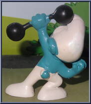 Barbell Smurf from Smurfs - Basic Series manufactured by Peyo [Loose]