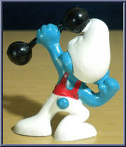 Barbell Smurf from Smurfs - Basic Series manufactured by Peyo [Loose]