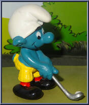 Golfer Smurf (Lining Up) from Smurfs - Golf manufactured by Peyo [Loose]