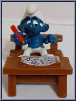 School Desk Smurf from Smurfs - Super Smurfs manufactured by Peyo [Loose]