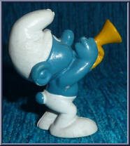 Trumpet Smurf (Standing) from Smurfs - Music manufactured by Peyo [Loose]