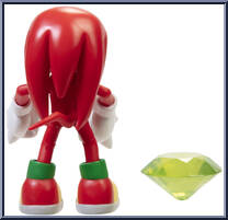 Knuckles (with Yellow Chaos Emerald) from Sonic the Hedgehog - Basic Series manufactured by Jakks Pacific [Loose]