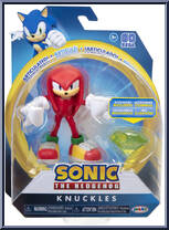 Knuckles (with Yellow Chaos Emerald) from Sonic the Hedgehog - Basic Series manufactured by Jakks Pacific [Front]