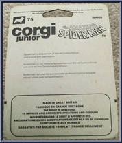 Spidercopter from Spider-Man - Mini manufactured by Corgi [Back]