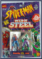 Spider-Man vs Lizard from Spider-Man - Web of Steel manufactured by Toy Biz [Front]