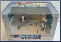 Paul Kariya / Eric Lindros from Starting Lineup - Hockey - One on One - 1997 manufactured by Kenner [Front]