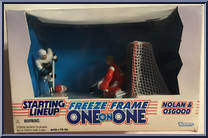 Owen Nolan / Chris Osgood from Starting Lineup - Hockey - One on One - 1997 manufactured by Kenner [Front]