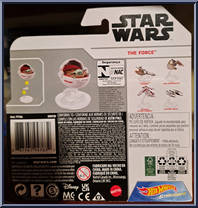 Mandalorian The Child (The Force) from Star Wars - Hot Wheels Starships - White Card / Black Letters manufactured by Mattel [Back]